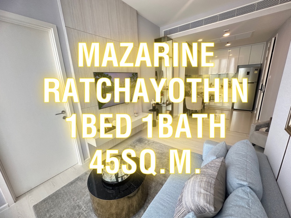 For SaleCondoKasetsart, Ratchayothin : Mazarine 45 sq m., 1 bedroom, 1 bathroom, corner room, fully furnished, beautiful view, appointment to view 092-545-6151 (Tim)