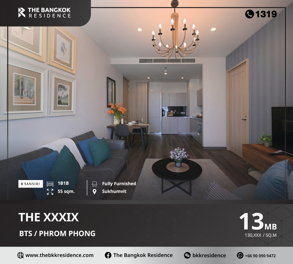 For SaleCondoSukhumvit, Asoke, Thonglor : The XXXIX (Terti9) a luxurious high rise condominium in a prime location in Sukhumvit area, near BTS Phrom Phong.