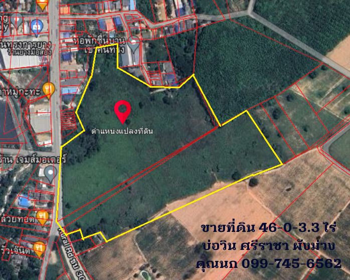 ขายที่ดินศรีราชา แหลมฉบัง บ้านบึง : ขายที่ดิน 46-0-3.3 ไร่ ติดถนน บ่อวิน อ.ศรีราชา จ.ชลบุรี ใกล้นิคมโรจนะ บ่อวิน 2