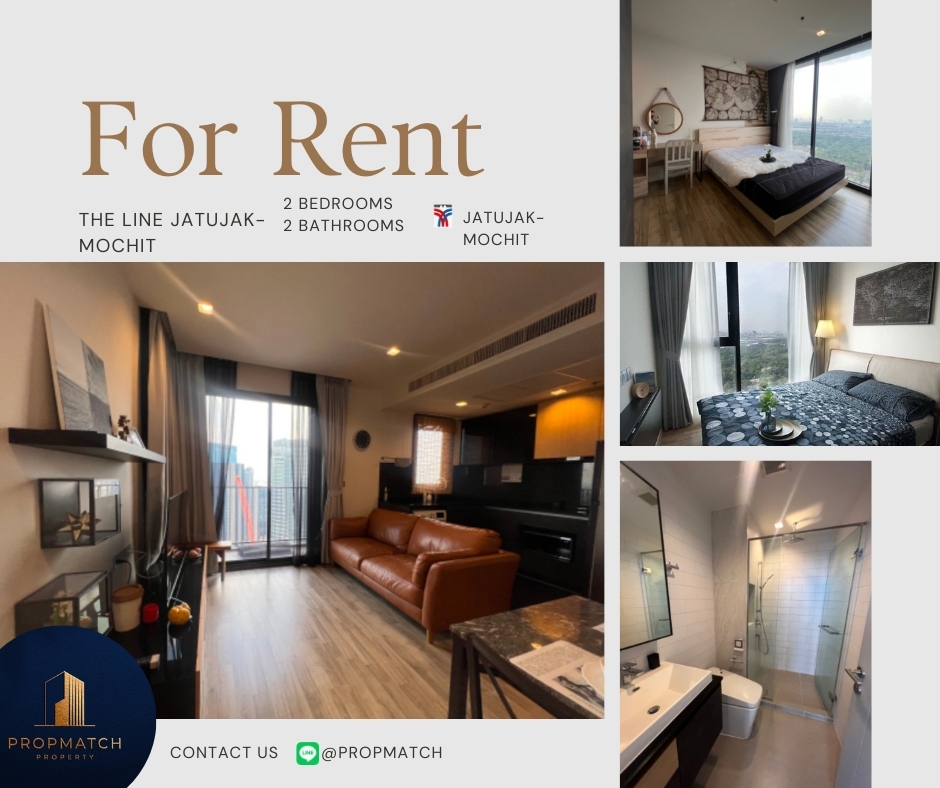 For RentCondoSapankwai,Jatujak : 🏙️ BEST DEAL FOR RENT | THE LINE Jatujak - Mochit 2 Bedrooms 2 Bathrooms 59 sqm. - ฿35,000/month Tel.0909426442 K.Film