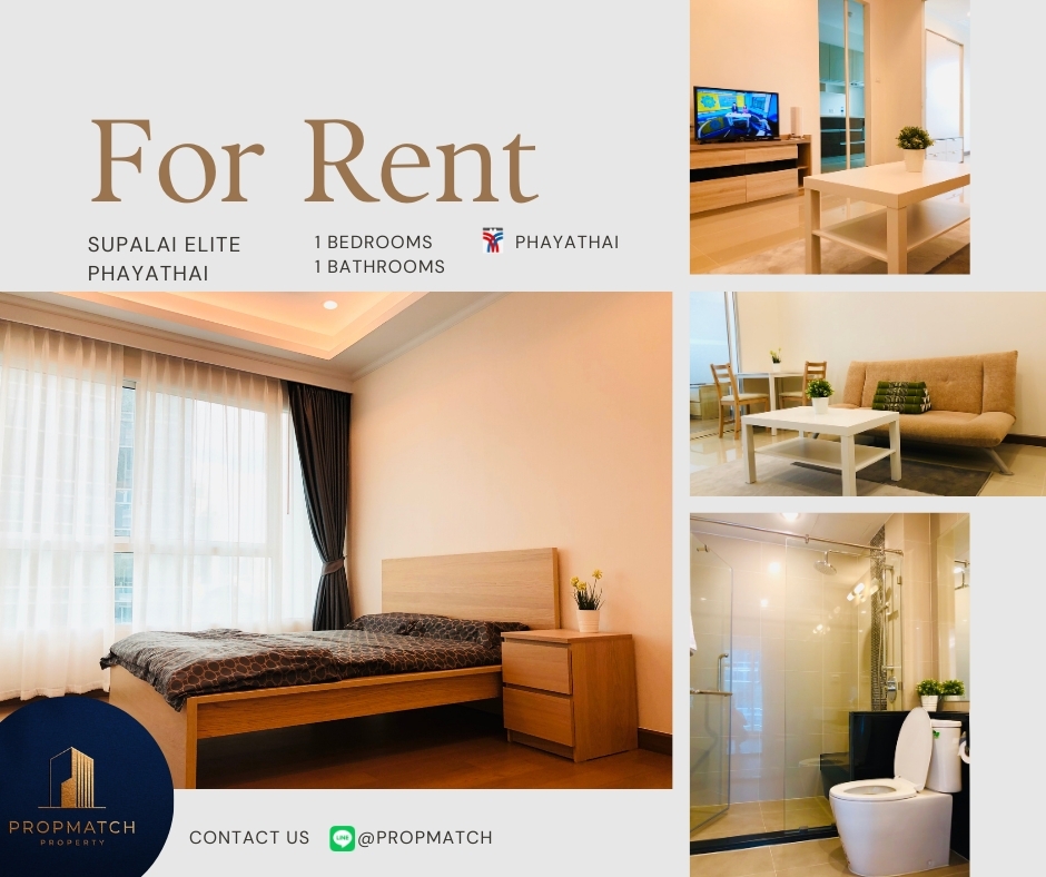 ให้เช่าคอนโดราชเทวี พญาไท : 🏙️ BEST DEAL FOR RENT | Supalai Elite Phayathai 1 Bedroom 1 Bathroom 44 sqm. - ฿20,000/month  Tel. 0909426442 K.Film