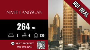 For SaleCondoWitthayu, Chidlom, Langsuan, Ploenchit : 🔥🔥 HOT 🔥🔥 Big room, good price ++ NIMIT LANGSUAN 330 sq.m., beautiful location, good price, stock for sale in every project throughout Bangkok. 📲 LINE : multi.property / TEL : 096-692-2245