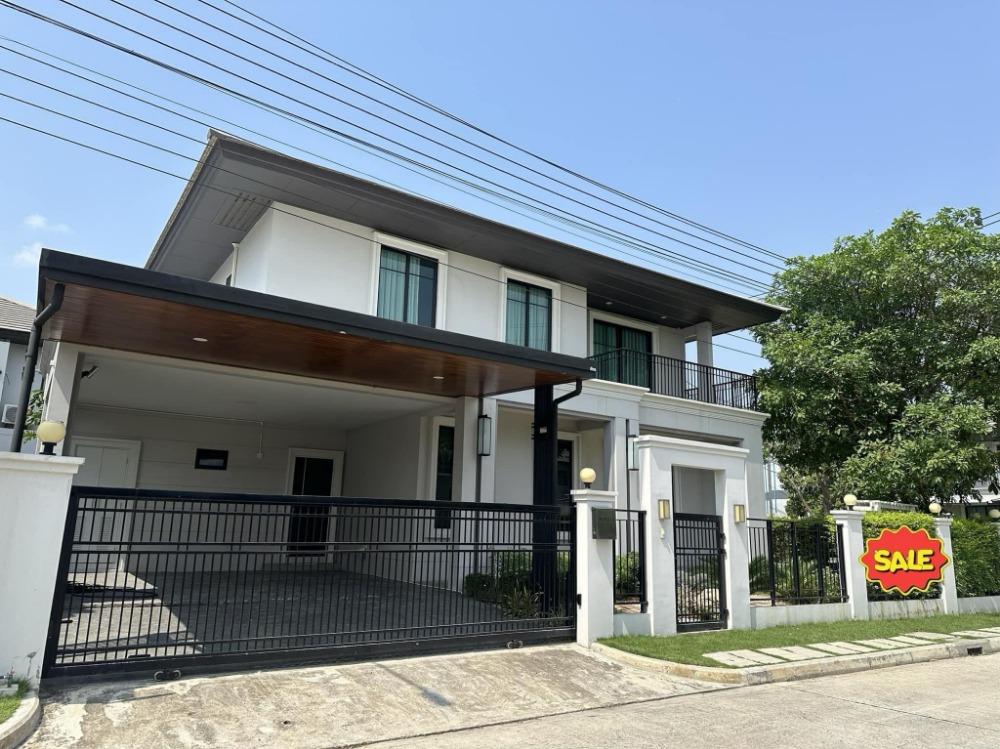 For SaleHousePattanakan, Srinakarin : Setthasiri Pattanakarn (เศรษฐสิริ พัฒนาการ) | 2-Story Single House | 81 sq.w. | 4 bedrooms | 3 parking spaces | Near MRT Hua Mak, 10 minutes away.