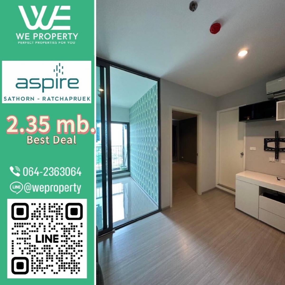 For SaleCondoThaphra, Talat Phlu, Wutthakat : High floor, beautiful view Price lower than market ⭐Aspire Sathorn-Ratchapruek