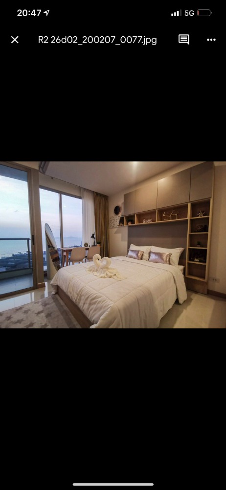 For SaleCondoPattaya, Bangsaen, Chonburi : Riviera Jomtien, perfect seaView,studio Room, heigh floor, sea view, fully furniture, foreigner quota