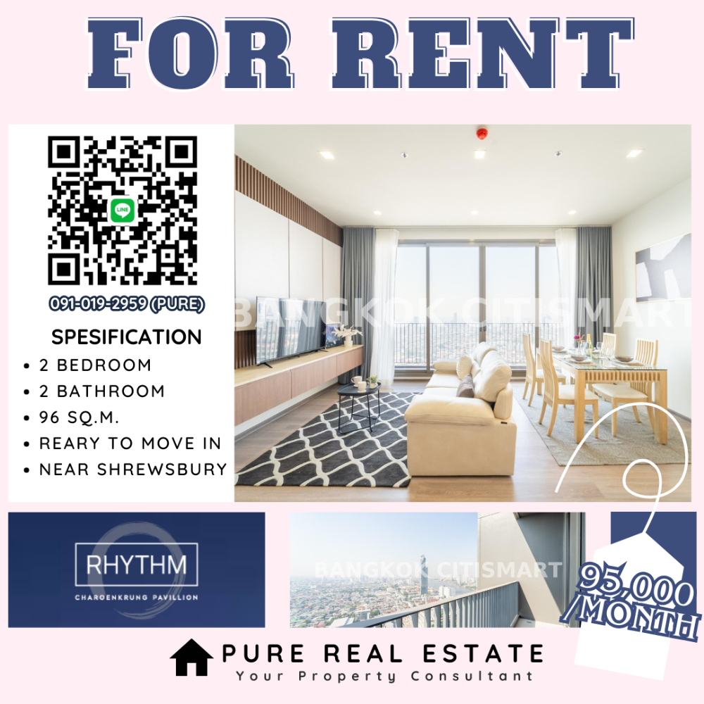 For RentCondoSathorn, Narathiwat : 🔥Beautiful room for rent🔥 RHYTHM Charoenkrung Pavillio