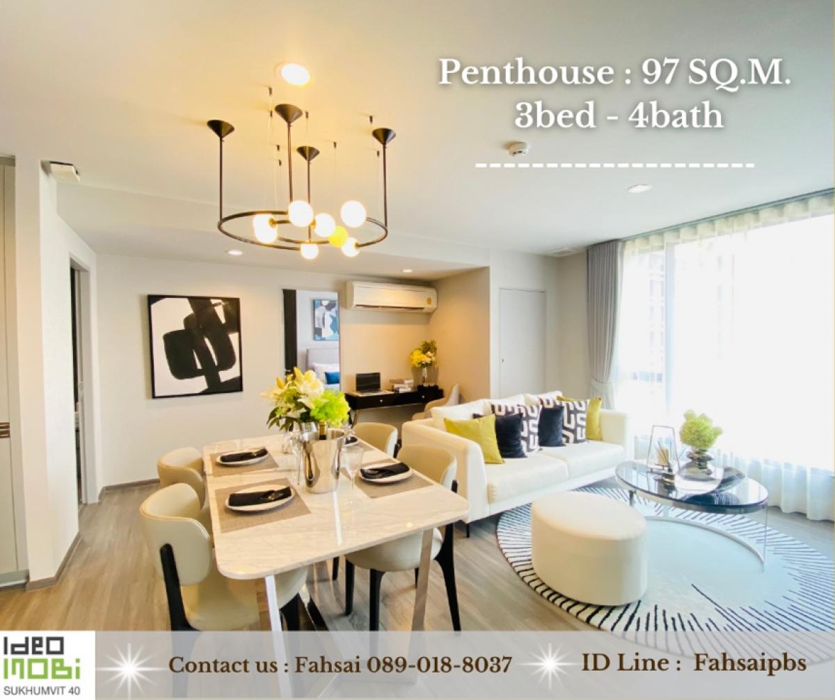 For SaleCondoSukhumvit, Asoke, Thonglor : ✨𝗜𝗗𝗘𝗢 𝗠𝗢𝗕𝗜 𝗘𝗞𝗞𝗔𝗠𝗔𝗜 Condo in the heart of Ekkamai - Thonglor “ Penthouse 3 𝗕𝗘𝗗 - 4 𝗕𝗔𝗧𝗛 size 97 sq m. “🛋️ Beautiful room, fully decorated - ready to move in. Interested in 📲Fahsai: 089-018-8037 🆔: Fahsaipbs