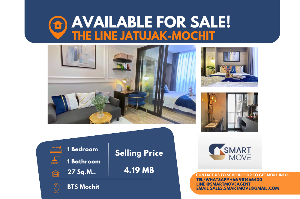 For SaleCondoSapankwai,Jatujak : Code C20230208530.......The Line Jatujak - Mochit for sale, 1 bedroom, 1 bathroom, high floor, furnished, SELL AT LOSS!!