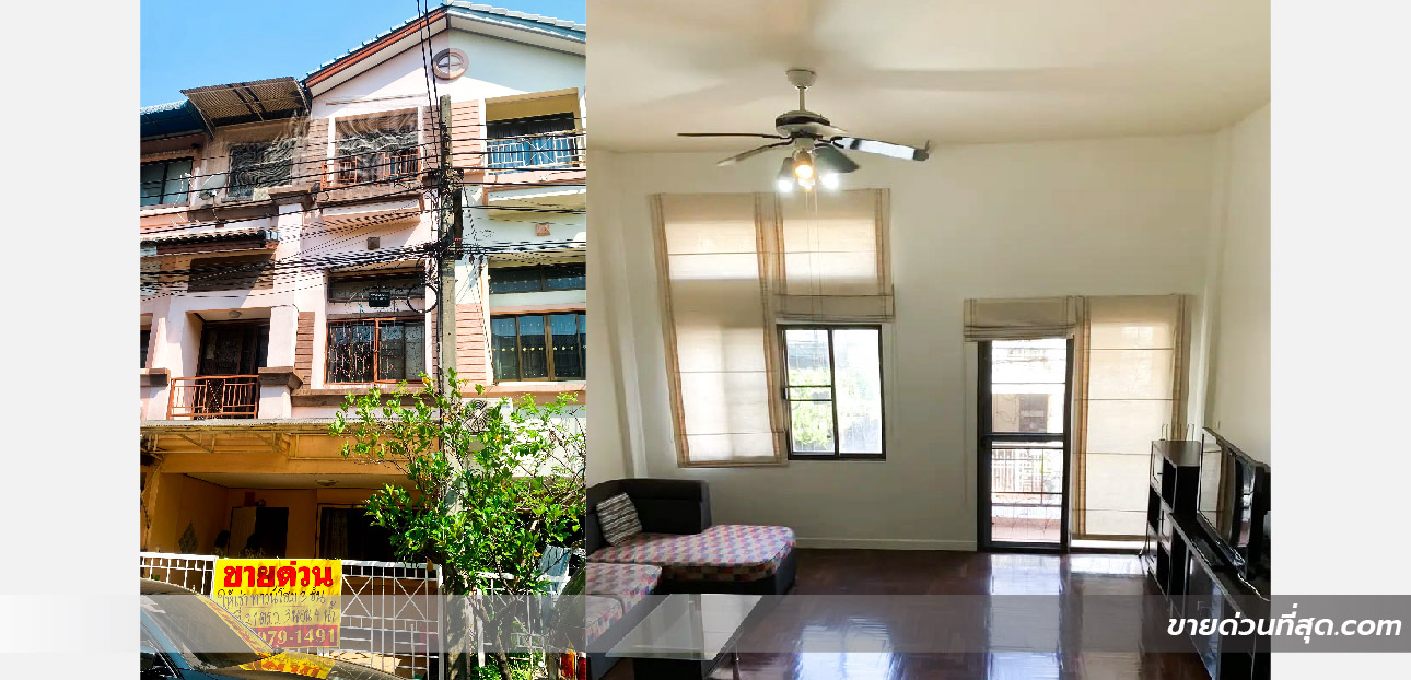 For RentTownhouseChokchai 4, Ladprao 71, Ladprao 48, : For sale and rent, 3-story townhome, Baan Klang Muang, Nakniwat Soi 4, area 21 sq m.