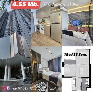 For SaleCondoLadprao, Central Ladprao : 📍 Life Ladprao Valley.1 bedroom, 1 bathroom, only 4.55 MB 👉Condo next to Central Ladprao 👉next to BTS 5 Ladprao Intersection 👉next to MRT Phahon Yothin 👉next to Union Mall ✅1 Bedroom size 35 square meters ✅Free All ownership transfer date for every item ✅