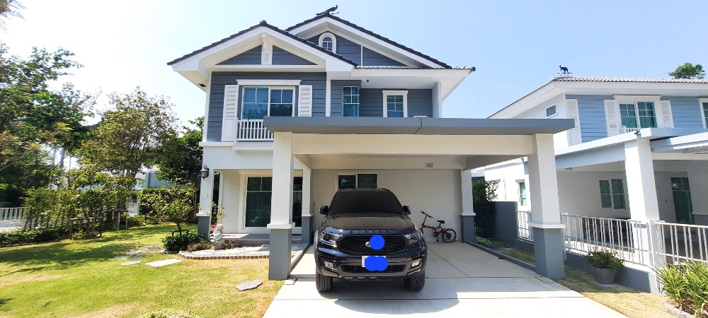 For SaleHouseMin Buri, Romklao : 2-storey detached house for sale, area 90 sq m, Siwalee Srinakarin-Romklao Village, corner house, model house next to the clubhouse, garden view, private, house still very new, house facing south, beautifully decorated, best location in the project. The w