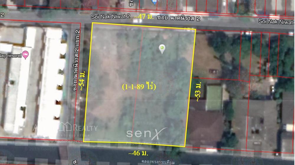 For SaleLandChokchai 4, Ladprao 71, Ladprao 48, : Land for sale, Soi Nakniwas 2, near expressway, near Central East Ville, near Tesco locus, Skytrain