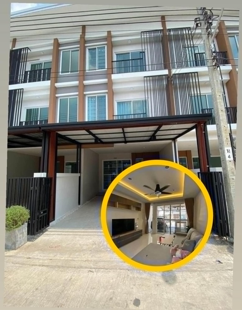 For RentTownhouseChaengwatana, Muangthong : Townhome for rent near Dhurakij Pundit University, Samakkhi Road, 4 bedrooms, 3 bathrooms