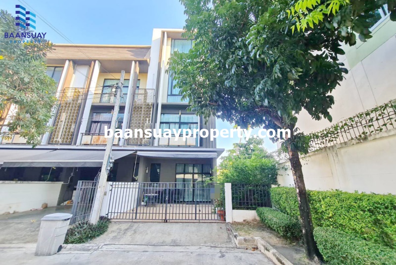 For RentTownhouseBang Sue, Wong Sawang, Tao Pun : Townhome for rent, 3.5 floors, fully furnished, Bangkoknon Road, near the Purple Line, Tiwanon Intersection Station.