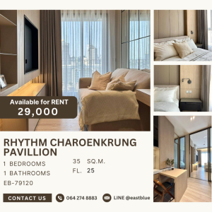 For RentCondoSathorn, Narathiwat : Rhythm Charoenkrung Pavillion for rent 29k per month 064 274 8883