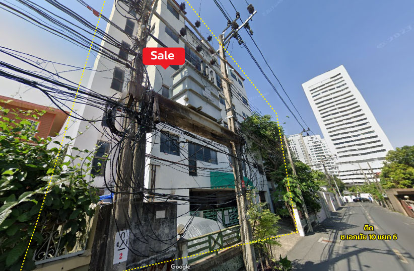 For SaleShophouseSukhumvit, Asoke, Thonglor : Office building, 8 floors, area 103 sq m, Soi Ekkamai 10, Intersection 6.