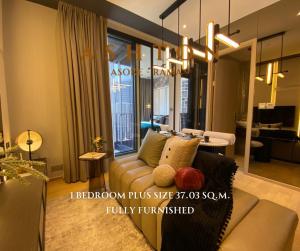 For SaleCondoRama9, Petchburi, RCA : Fully decorated, ready to move in Condo in the heart of Rama 9, ASHTON Asoke Rama 9, fully furnished, 1 bedroom size 37 sq.m., only 230 meters* from MRT Rama 9, special 9.1 MB, free transfer.