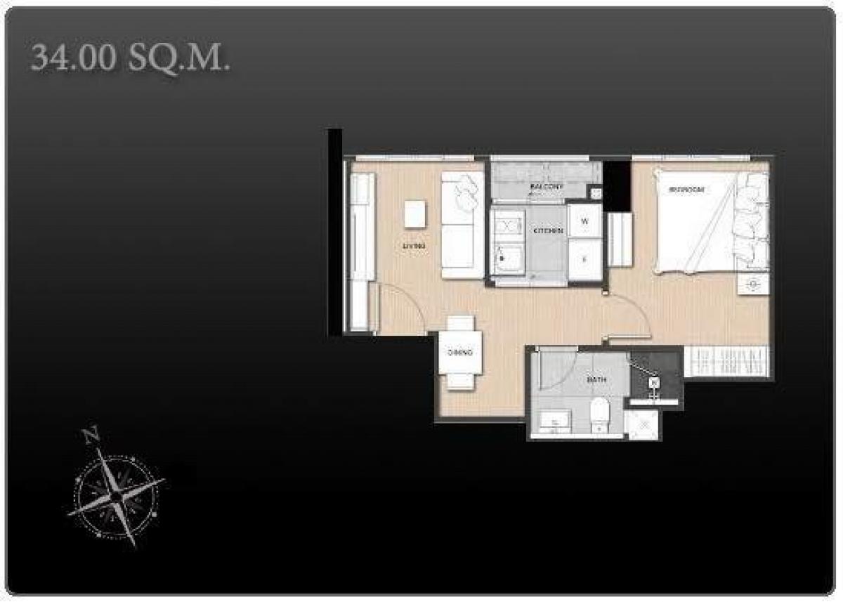 For SaleCondoSapankwai,Jatujak : Cut loss 500,000, 1,000,000 below market price, size 1 bedroom 34.29 sq m.