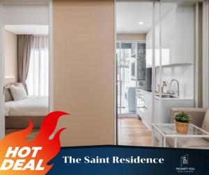 For RentCondoLadprao, Central Ladprao : For rent ✨ The Saint Residence ✨ Beautiful room, comfortable in a room fully decorated in a Minimal cozy style // If interested, add to LineID:@Promptyou8