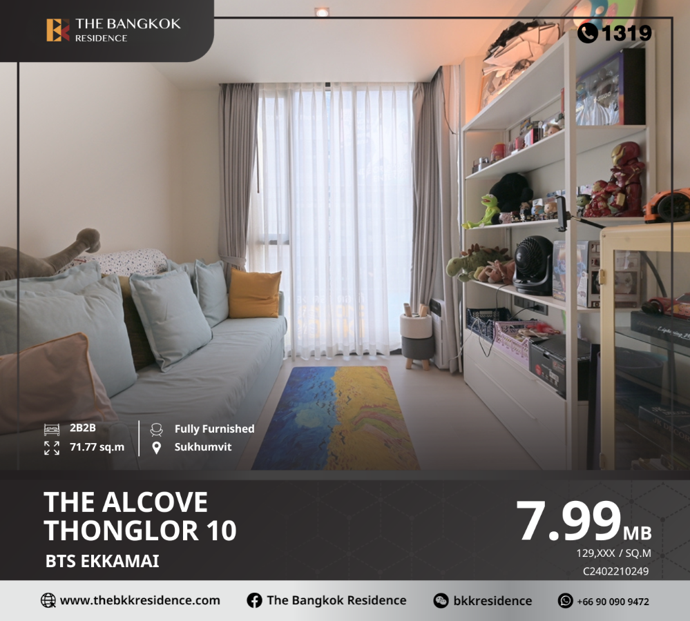 For SaleCondoSukhumvit, Asoke, Thonglor : The Alcove Thonglor 10, a luxury condo in a prime location with a 360 degree view, near BTS Ekkamai.