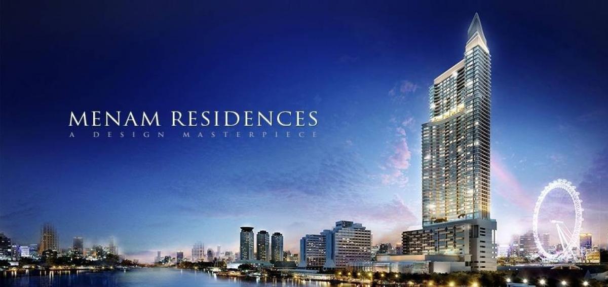 For RentCondoSathorn, Narathiwat : Condo Maenam Residence, 19th floor, area 100 sq m, 2 bedrooms, 2 bathrooms, furnished, ready to move in, river view.