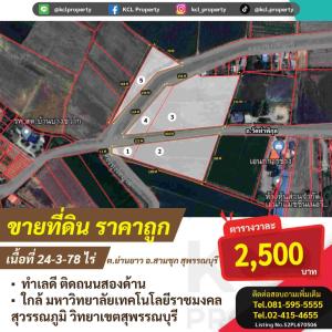 ขายที่ดินสุพรรณบุรี : ขายที่ดิน 24-3-78 ไร่ ต.ย่านยาว อ.สามชุก จ.สุพรรณบุรี