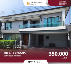 For RentHouseBangna, Bearing, Lasalle : Luxurious house for rent, The City Bangna, ready to move in, great location!