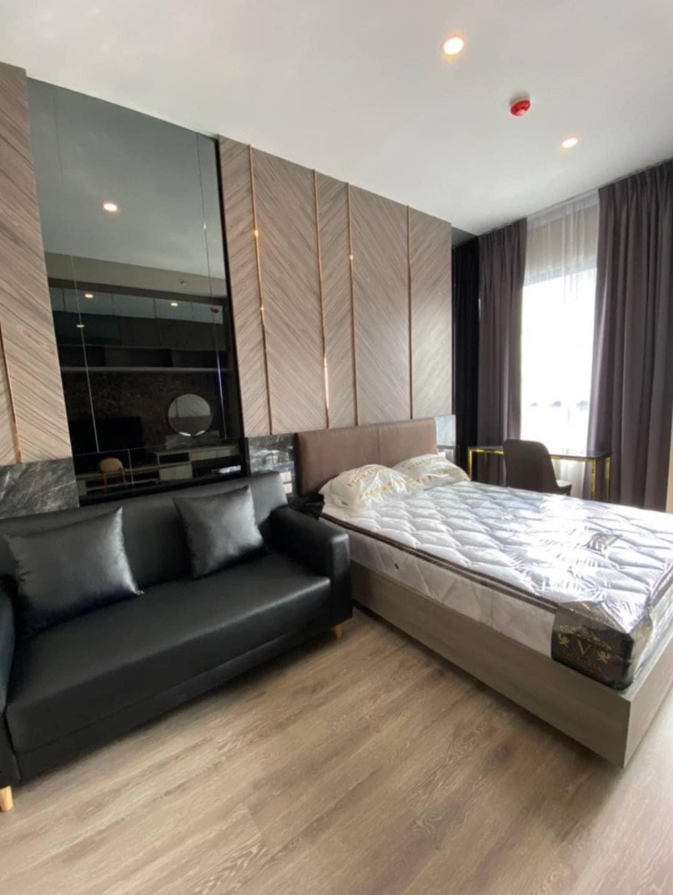 For RentCondoOnnut, Udomsuk : For rent: Knightsbridge Prime Onnut, 3-meter high ceiling, airy, modern room, size 23 sq m, 17th floor, fully built-in, new wiring, additional plugs and hidden lights to create a luxurious hotel atmosphere.