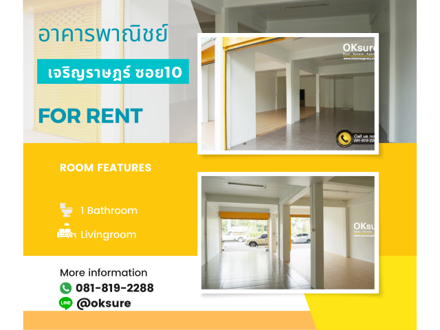 For RentShophouseSathorn, Narathiwat : Condo for Rent Shophouse / Commercial Building Charoen Rat Soi 10