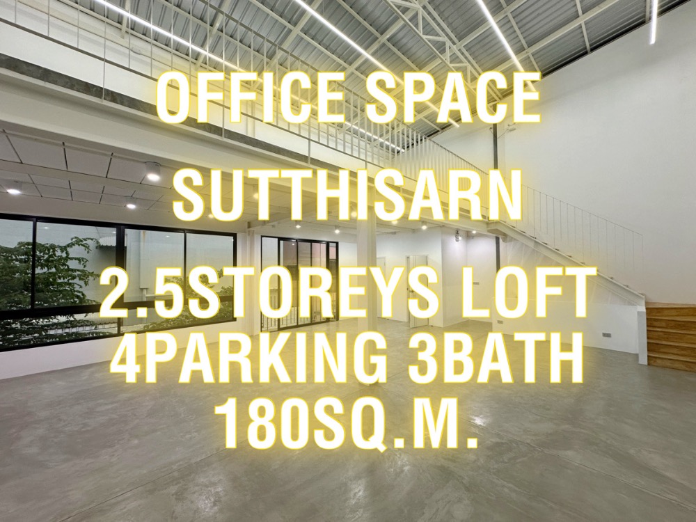 For RentHome OfficeRatchadapisek, Huaikwang, Suttisan : Office Space 2.5 floors, 4 parking spaces, area 180 sq m. Location in the heart of Sutthisan. Appointment for viewing 092-545-6151 (Tim)