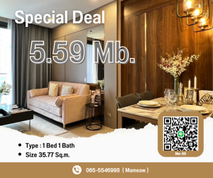 For SaleCondoRama9, Petchburi, RCA : Special deal at ONE 9 FIVE Asoke-Rama 9, project next to Central, near MRT Rama 9, 280 meters.