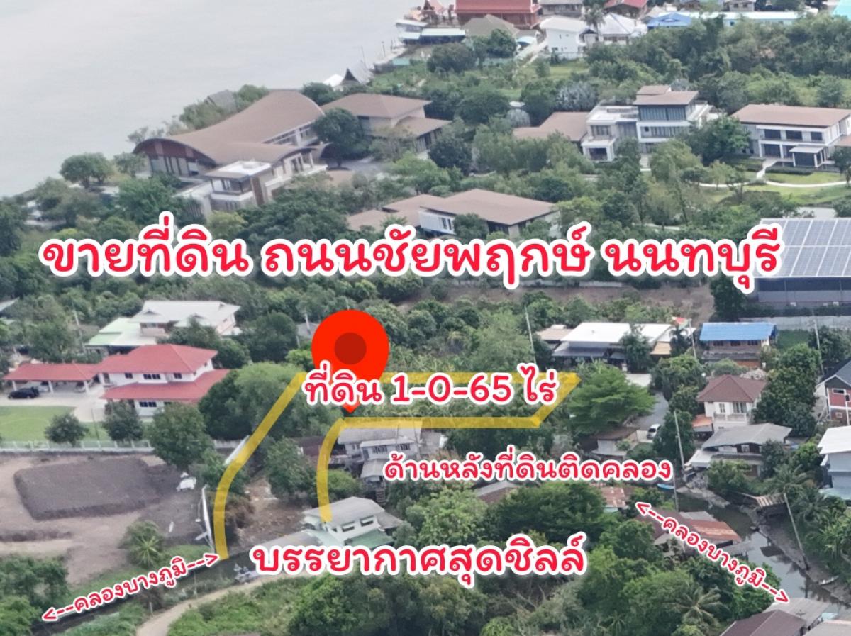 ขายที่ดินพระราม 5 ราชพฤกษ์ บางกรวย : ขายที่ดิน 1-0-65 ไร่ ถนนชัยพฤกษ์,ราชพฤกษ์ ที่ดินถมแล้ว บรรยากาศสุดชิลล์