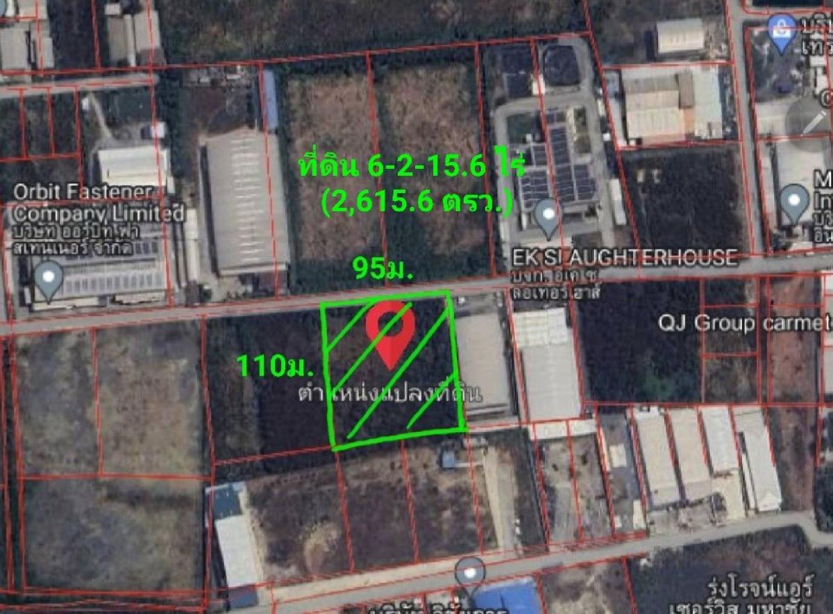 For SaleLandMahachai Samut Sakhon : Land for sale, 6.5 rai, filled, Setthakit Road, Krathum Baen, Samut Sakhon