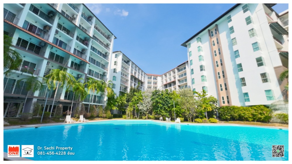 For RentCondoCha-am Phetchaburi : Condo for rent, AD Resort Hua Hin-Cha-am, near Cha-am Beach, Building B, 7th floor, size 25 sq m, city and sea view, spacious room.