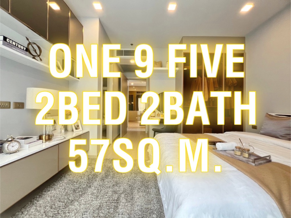 For SaleCondoRama9, Petchburi, RCA : One 9 Five - 57 sq m., 2 bedrooms, 2 bathrooms, beautiful floor plan, appointment to view 092-545-6151 (Tim)