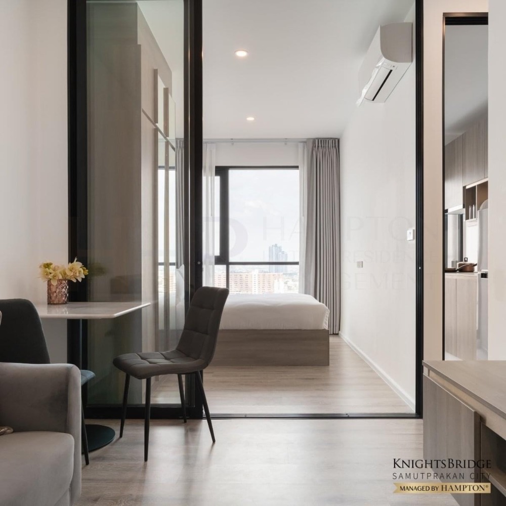 For RentCondoSamut Prakan,Samrong : NBST102 Condo for rent Knightsbridge Sukhumvit-Theparak 16th floor Size 27 sq.m. 1 bed 11,000 baht 064-878-5283