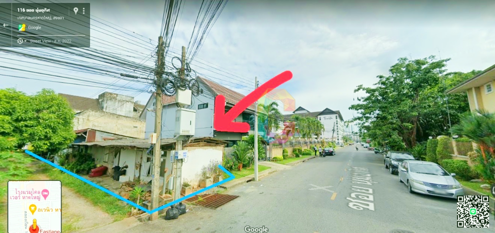 For SaleLandHatyai Songkhla : Land for Sale 38.3 sq m with buildings Located next to the main road. Mueang Hat Yai District - Chong Khao ---- Water does not flood. Land next to Soi Num Uthit Road.