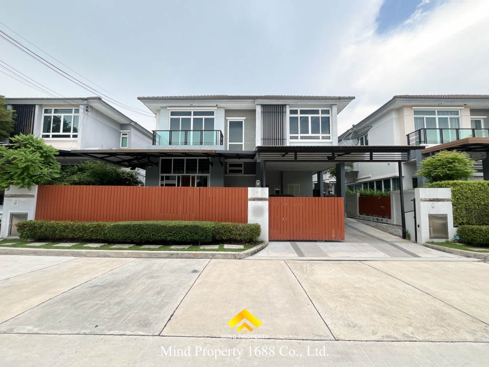 For SaleHousePattanakan, Srinakarin : Single house, ready to move in, Bangkok Boulevard Village, Rama 9-Srinakarin, Krungthep Kreetha, next to Wellington College Bangkok, near Suvarnabhumi Airport, near Srinakarin Expressway