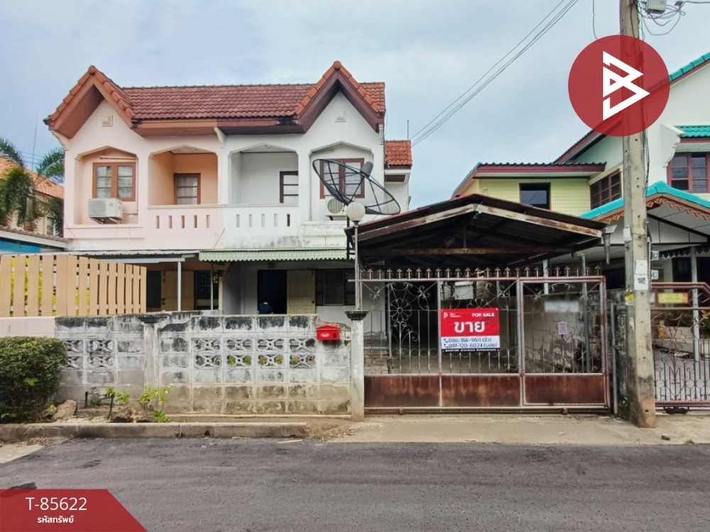 For SaleHouseSamut Songkhram : Semi-detached house for sale, Montri Rim Chon Village, Mae Klong, Samut Songkhram.