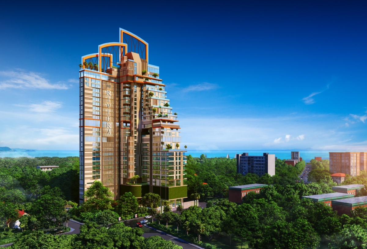 Sale DownCondoPattaya, Bangsaen, Chonburi : #Selling down payment at cost The Riviera Malibu, 1 bedroom, 37 square meters, Koh Larn view, pre-sale price.