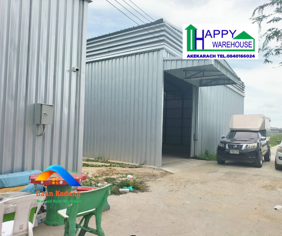 For RentWarehouseRathburana, Suksawat : Newly built prefabricated warehouse for rent, location Pracha Uthit 33, Thung Khru, Bang Mot, Rama 2, size 390 sq m., good atmosphere, not uncomfortable.