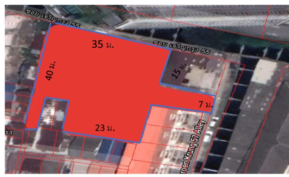 For SaleLandSathorn, Narathiwat : Empty land for sale, 331 sq m., Yannawa Subdistrict, Charoen Krung 57, near Robinson, Bang Rak.