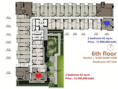 Sale DownCondoWongwianyai, Charoennakor : selling by owner, Rhythm Charoen Nakhon, a rare unit, 2 bedroom corner unit