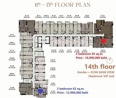 Sale DownCondoWongwianyai, Charoennakor : selling by owner, Rhythm Charoen Nakhon, a rare unit, 2 bedroom corner unit