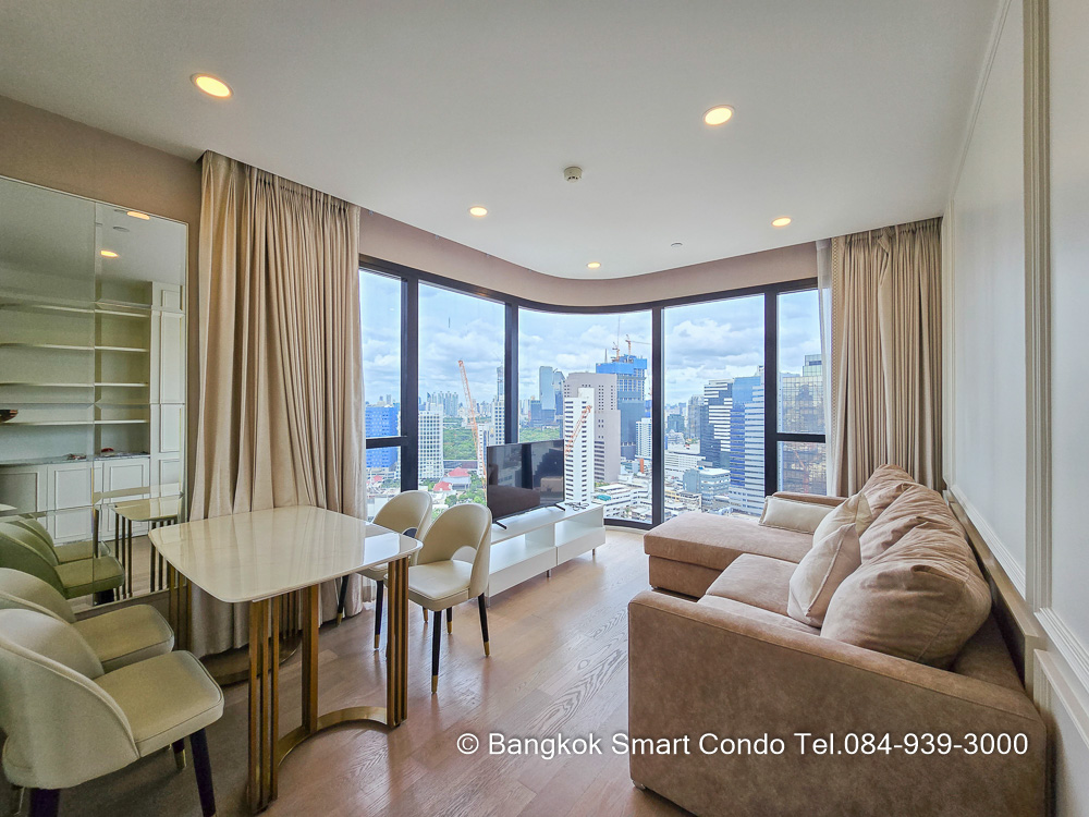 For RentCondoSiam Paragon ,Chulalongkorn,Samyan : Condo for rent ASHTON Chula-Silom, 2 bedrooms, 1 bathroom, 55 sq m., 28th floor, beautiful room, special price, Fully Furnished K4000