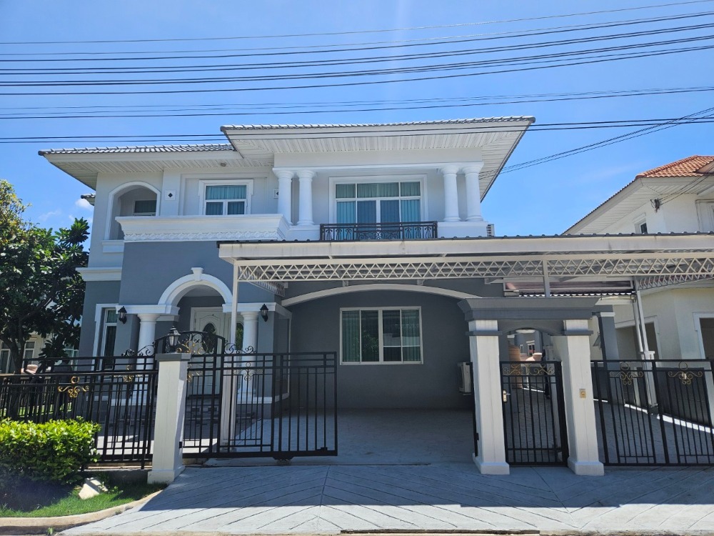 For SaleHouseMahachai Samut Sakhon : Single house for sale, newly renovated, The Grand Rama 2 Village, on an area of ​​81 square meters.