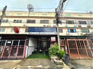 For SaleShophouseNonthaburi, Bang Yai, Bangbuathong : Commercial building for sale, 3-story semi-townhome, Rattanathibet Village. Central Westgate Near the Purple Line