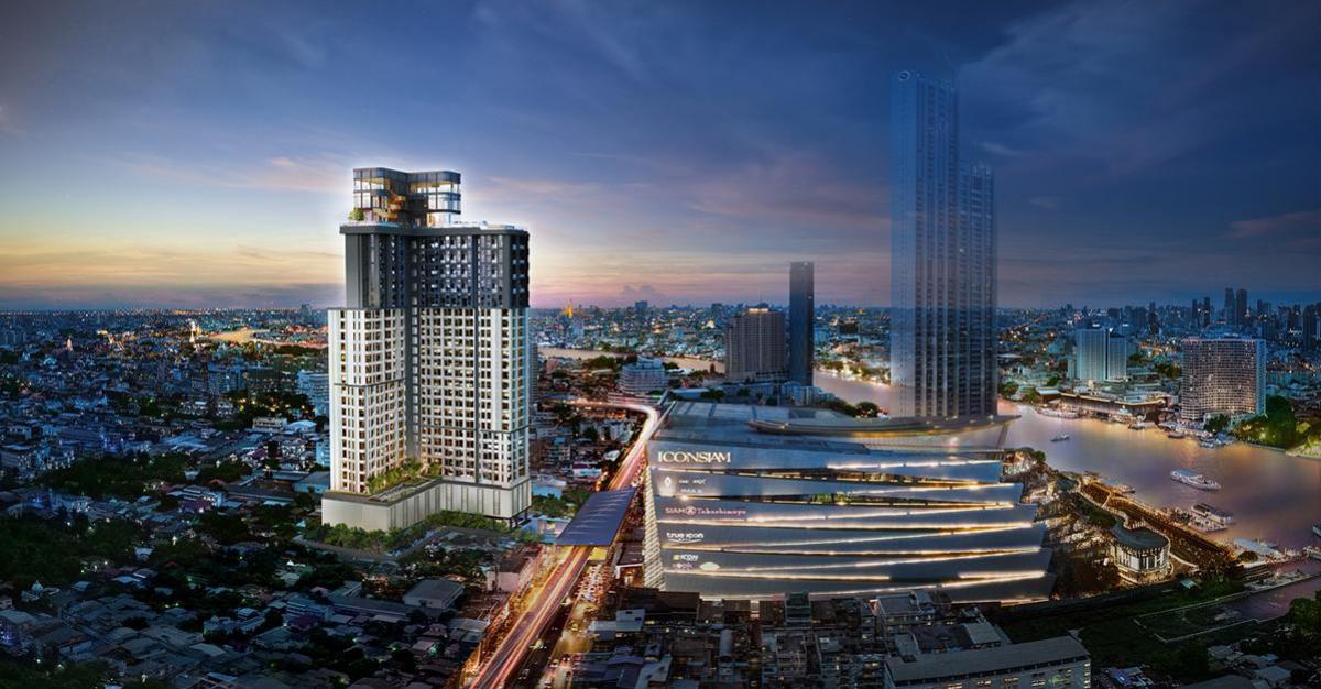 Sale DownCondoWongwianyai, Charoennakor : Sale down payment on new condo, Rhythm Charoennakorn Iconic (Rhythm Charoennakorn Iconic), important landmark, Icon Siam.