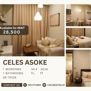 For RentCondoSukhumvit, Asoke, Thonglor : Celes Asoke 1 Bed 1 Bath for rent 28.5k