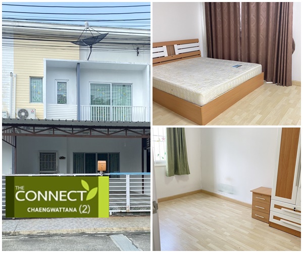 For RentTownhouseChaengwatana, Muangthong : For rent: 2-storey townhouse, The Connect Village, Chaeng Watthana 2, near the expressway, Muang Thong Thani